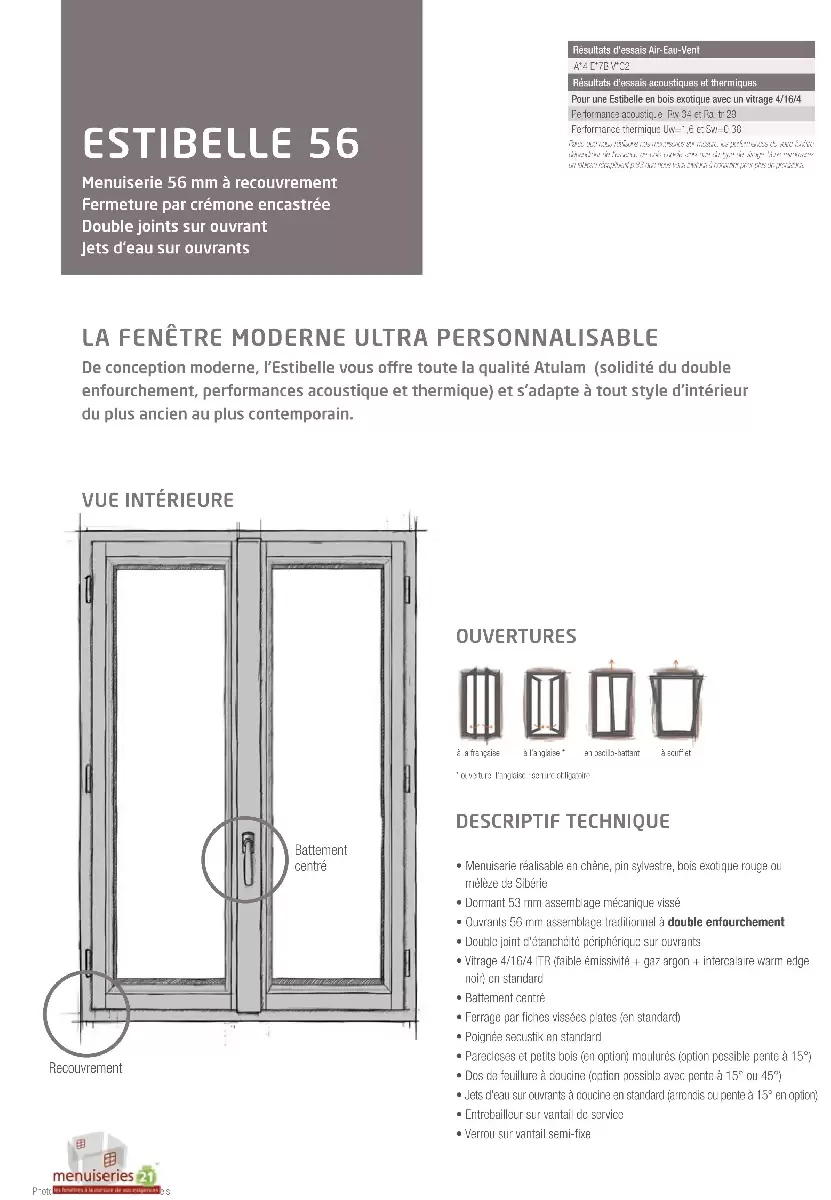 Fenêtre bois Atulam fiche estibelle Dutheil Fenêtre bois Atulam fiche estibelle Dutheil