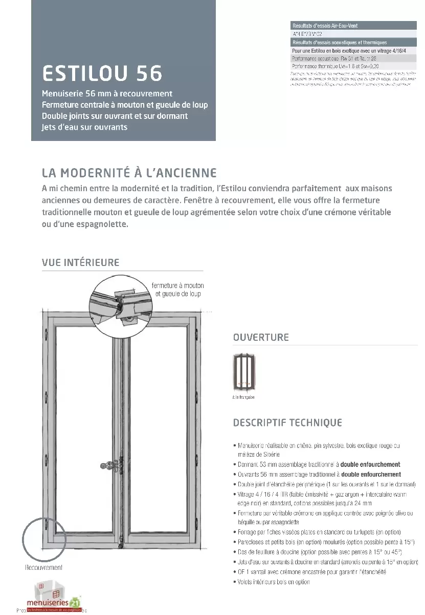 Fenêtre bois Atulam fiche estilou Dutheil Fenêtre bois Atulam fiche estilou Dutheil