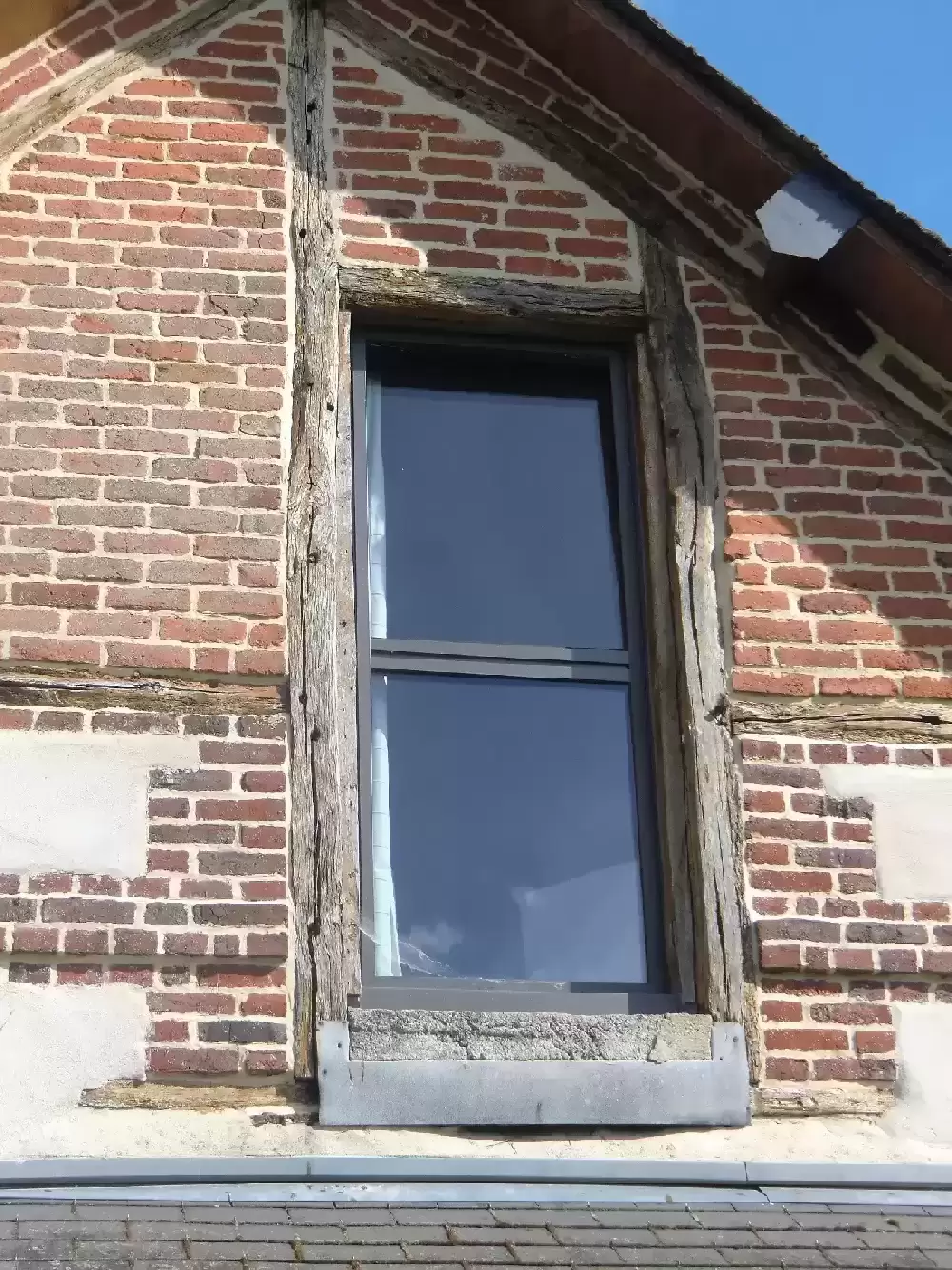 Miroiterie et menuiserie - rénovation de maison normande avec des menuiseries KLINE à MENESQUEVILLE 27850 Miroiterie et menuiserie - rénovation de maison normande avec des menuiseries KLINE à MENESQUEVILLE 27850