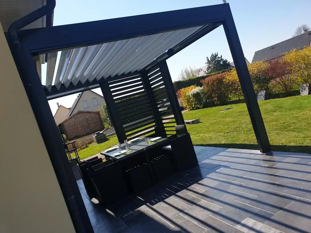 Vérandas, pergolas et SPA - PERGOLA BIOCLIMATIQUE AVEC PROTECT LAMES ET STORES